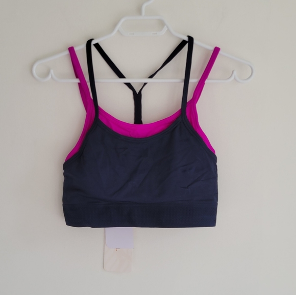 NWT Fabletics Poppy Seamless IV Sports Bra in Thunder/Fiesta Size L - Picture 3 of 8